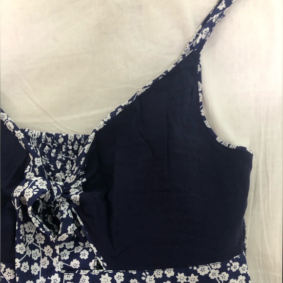 Beautiful navy blue and white cherry blossom a-line dress - Picture 9 of 11